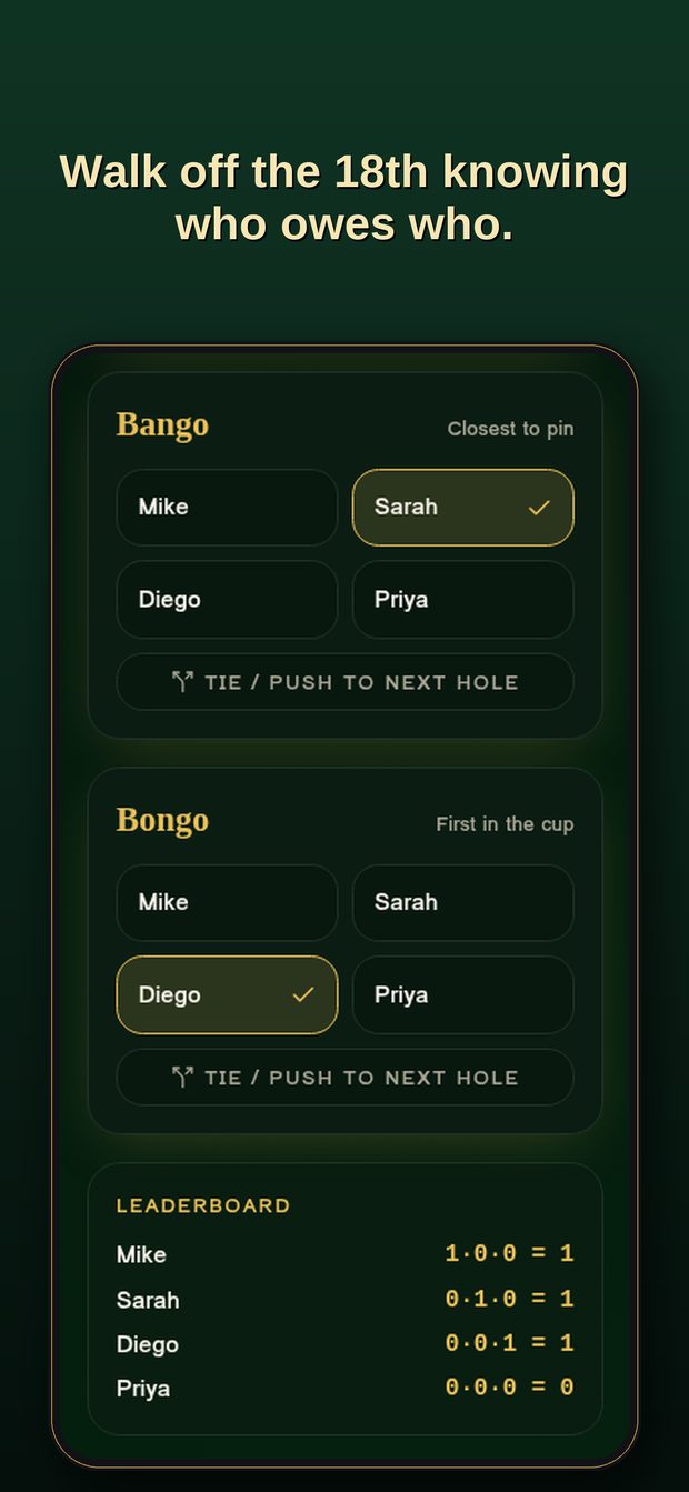 Live leaderboard
